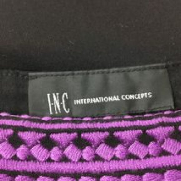 INC.INTERNATIONAL CONCEPTS Black w/Embroidered 3/4 Bell Sleeve Smock Sz XL GUC - Picture 5 of 8